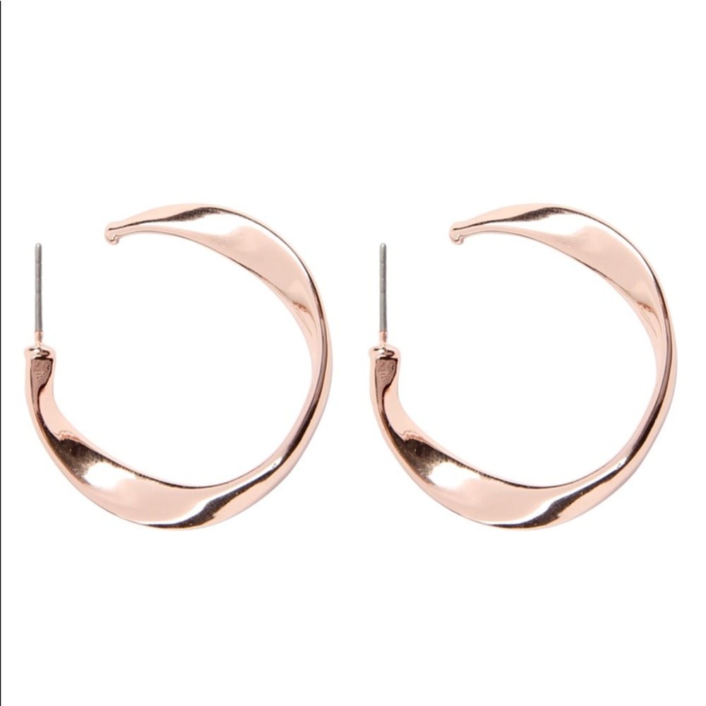 Riah Twisted Rose Gold Hoop Earrings